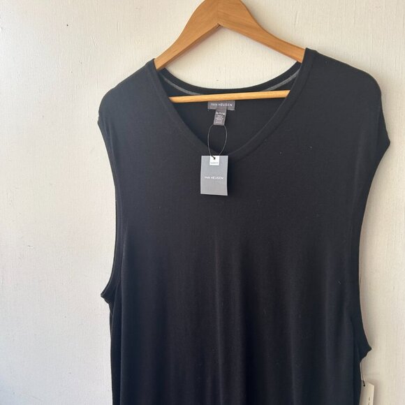 Van Heusen Sweater Vest Mens XL Classic Cut Black NWT Sleeveless - Picture 2 of 7